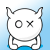 A cartoon character with small horns, round eyes (one open circle, one X), and a blue base appears in multiple poses across a of