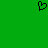 Black pixelated heart shape on solid green background, static image with no visible motion or text.