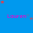 Blue background with repeated pink text 'Lauren' and scattered red/purple stars in a pattern