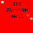 Red background with black text reading "ITS SUMMAH YA'LL" and scattered white/pink stars, showing animation changes in star positions across frames.