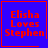 Blue square with red border containing red text "Elisha Loves Stephen" and a small red heart symbol in bottom-right corner.
