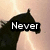 Black horse silhouette against light background with text overlays changing from 'Never' to 'Underestimate' across frames.