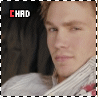 A four- shows a person in a striped sweater with red accents, dark background, and 'CHAD' text; the top-left has red 'C', bottom-right has red 'D'