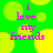 Green background with yellow circles and purple text reading "i love my friends" in four identical