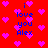 Red background with pink heart patterns and blue text reading 'i love you Alex' in multiple vertical arrangements.