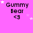 A static image with a bright pink background featuring repeated 'Gummy Bear <3' text and white star shapes in various positions.