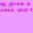 Pixelated text in bright pink on solid light purple background, repeating phrases with partial words visible.