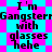 Pixelated text on a cyan and magenta checkered background with repeating phrases.