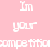 Pixelated white text on a solid pink background reads "I'm your competition" in three stacked lines.