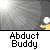 Animated contact sheet showing 10 frames of a yellow stick figure with white head performing abduction motion against gray background with light rays.