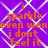 Purple background with white geometric lines and orange text reading "i sparkle even when i dont feel it" in a pixelated style.