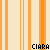 A static image with vertical orange and yellow stripes on a light beige background, featuring repeated black text "CIARA" in a pixelated font.