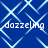 Blue background with light blue diamond-shaped lines forming a repeating pattern, overlaid with four instances of the word 'dazzling' in white text.
