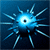 A blue-toned animated icon with a central glowing core and radiating spikes, showing subtle changes in spike position and core brightness across frames.