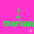 A bright pink background features three of green pixelated text reading 'marissa' with a small heart above each, plus animated pink sparkles and plus signs that change position across frames