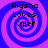 Four identical pixelated spiral patterns with purple and blue hues, each containing text reading 'Alysha Loves Kyler' in black block letters.