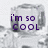 Pixelated image with two ice cube-shaped figures and purple text reading "i'm so COOL" and "icecubes are totally jealous" on a light gray background.