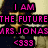 A pixelated image of a person with dark curly hair wearing a dark jacket over a light shirt, featuring pink text and blue heart symbols.