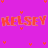 Pixelated text 'KELSEY' in four color variations—orange, black, blue, green—on a solid purple background with scattered small colored symbols.