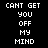 Pixelated text displays 'CANT GET YOU OFF MY MIND' with green highlight boxes cycling through each word in sequence.