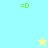 Pixelated green =D text appears on cyan and yellow backgrounds with a yellow star and blue star in adjacent