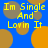 Blue background with yellow text reading "Im Single And Lovin It" over brown and orange circles.