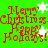 Green background with red text reading "Merry Christmas Happy Holidays!" and white snowflakes, animated to show changing snowflake positions.