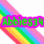 nine pixelated images with a pink and green 'Abbies34' text overlay, each showing distinct colorful backgrounds including rainbows, abstract patterns, and cartoon elements