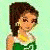 A 50x50 pixel animated buddy icon featuring a cartoon female character in green and blue attire with visible text "JoJo Leave Get Out" on the right side of the contact sheet layout.