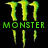 Green 'M' logo with claw marks above 'MONSTER' text on black background; red 'Nicole' text below heart symbol on white.