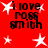 Red background with white stars and black text reading 'i love ross smith' in four quadrants.
