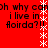 Red background with repeated black text 'oh why can i live in Aorida?' and white asterisk symbols arranged vertically.