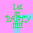 Green pixelated text 'Let It Party' with four exclamation marks appears twice on a pink background, each instance connected by light blue horizontal lines that shift position.