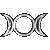 Animated sequence of metallic crescent moon symbols in various configurations against a gray background.