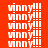 four displays repeated white text on colored backgrounds with visible pixelation and partial transparency effects