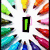 Colorful pencil radiating from center with text elements changing across frames.