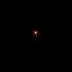 Animated circular icon with glowing center and concentric rings, transitioning through brightness levels against black background.