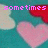 Pixelated heart-themed image with pink text reading 'sometimes you just gotta trust love <3' over teal background with red and white hearts.