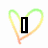 A heart-shaped outline with gradient colors transitions from green to orange, overlaid by changing text elements.