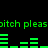Green pixelated text and bar graphs on black background, with repeated 'pitch please' text and animated green bars shifting horizontally across two