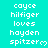Pixelated text on cyan background with repeated names and heart symbols, static display of identical text blocks across three and three