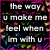 A split-screen digital image with a black background on the left and blue on the right, displaying text about feelings and jumping off a cliff.