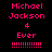 Pixelated text displays 'Michael Jackson 4 Ever' with dotted lines, alternating between black and light backgrounds.