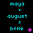 Three vertical of cyan text and symbols on black background, showing animation progression with changing pink and purple pixel marks
