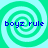 Four identical green spiral patterns with blue text "boyz rule" on a light cyan background, arranged in a