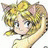 Pixelated anime-style character with blonde hair and cat ears on left, black background with white text "Anime IM" and signature on right.