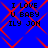 Blue background with red diamond pattern and black pixelated text reading "I LOVE U BABY ILY JON" in four identical quadrants