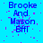 Blue background with purple pixel noise and blue text reading 'Brooke And Mason BHI' in a