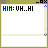 Animated contact sheet of 25 sampled frames from a pixel-art buddy icon showing text-based conversation between 'HIM' and 'ME' with changing dialogue, punctuation, and color-coded speaker labels.