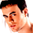 Pixelated close-up of a person's face with dark hair and light skin, cropped to show only the upper head against a white background.